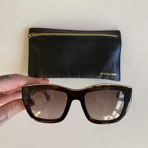 Balenciaga sunglasses with gold accents